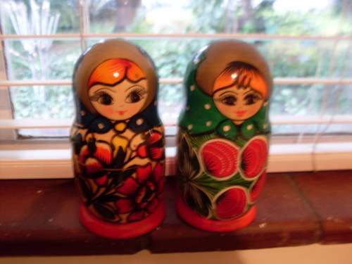 2 X SETS OF BABUSHKA RUSSIAN NESTING DOLLS