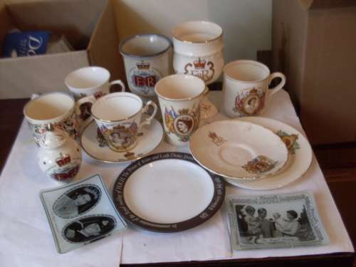 A JOBLOT OF ROYALTY COMMEMORATIVE CUPS GOBLETS ETC ETC