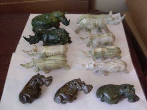 SOME BEAUTIFUL HANDCARVED SOAPSTONE ANIMALS