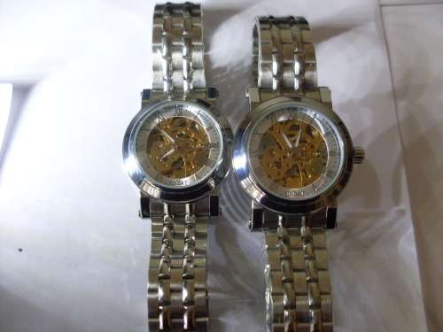WOW.....BRAND NEW....2 X TRANSPARENT AUTOMATIC SKELETON MENS WATCHES