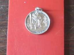 VINTAGE STERLING ST CHRISTOPHER PENDANT...18 MM