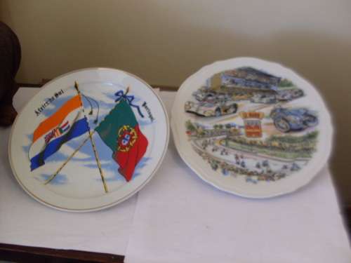 2 PRETTY WALL PLATES ON OFFER...1 FROM FRANCE AND 1 FROM PORTUGAL