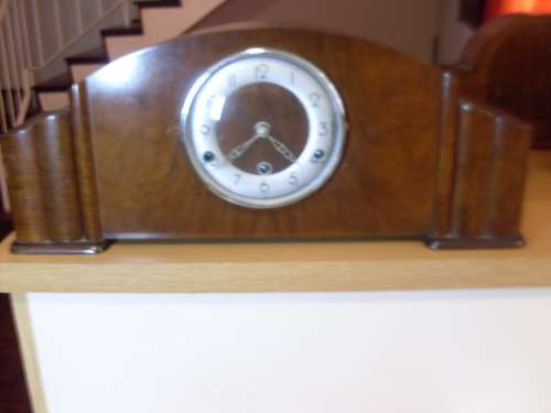 LARGE VINTAGE BENTIMA PERIVALE BRITISH MANTLE CLOCK...CIRCA 1930`S...WORKING