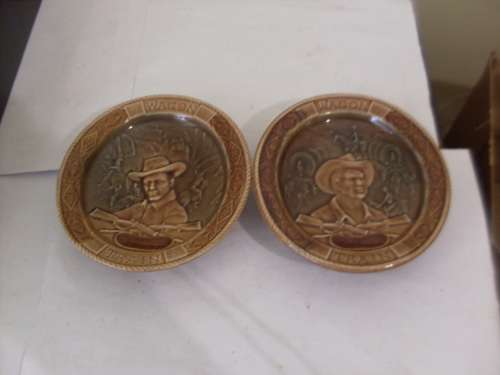 RARE.....2 X WADE PORCELAIN WAGON TRAIN SHOW DISHES
