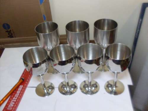 SOME STAINLESS STEEL GOBLETS ON OFFER.....TOTAL 7 GOBLETS