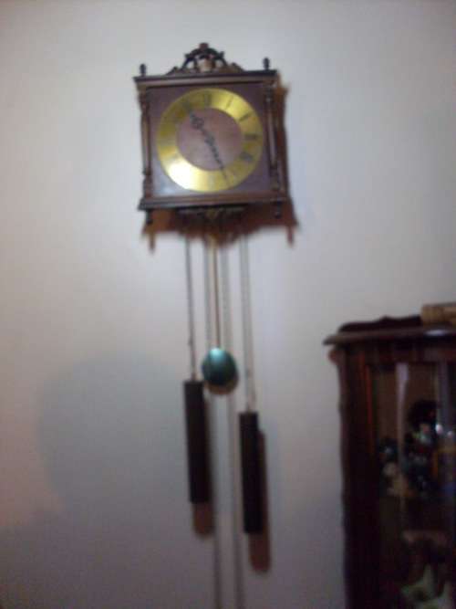 STUNNING VINTAGE GERMAN WALL CLOCK...HEAVY WEIGHTS
