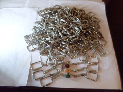 A JOBLOT  OF + - 188 S/S KEYRING  HOLDERS WITH SAFETY SCREW...(UNUSED).
