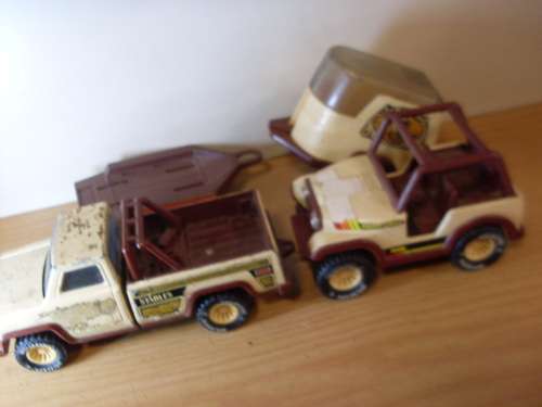 4 X BUDDY L  VARIOUS PIECES ...JEEP TRUCK TRAILER HORSE TRAILER ....SEE DESCRIPTION