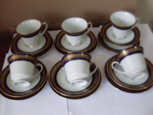 6 PRETTY NORITAKE TRIOS ...VIENNA PATTERN
