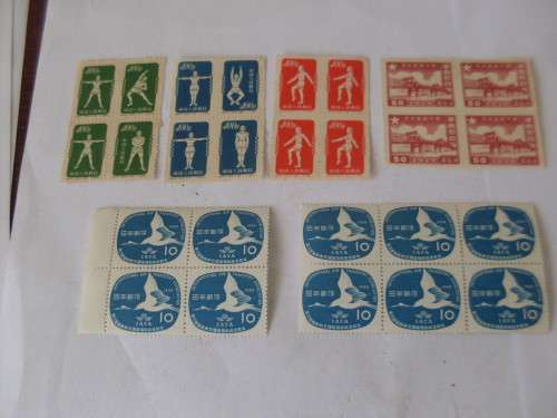 JAPAN SOME GREAT BLOCKS OF 4 AND 6 (MINT)POSTAGE STAMPS 1959 IATA AND MORE