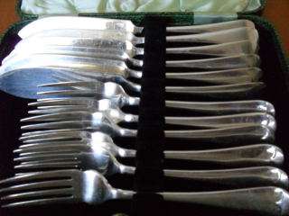 12 PIECE BOXED EPNS FISH FORK /KNIFE SET !!!!!