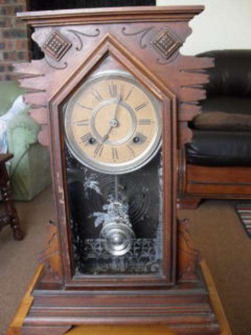 A MAGNIFICENT ANTIQUE ANSONIA WALL CLOCK ((ABLE TO STAND AS A MANTLE CLOCK TOO ))