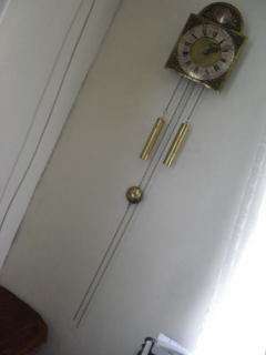 STUNNING ANTIQUE BRASS GERMAN  WALL CLOCK WITH A DIFFERENCE !!!!!