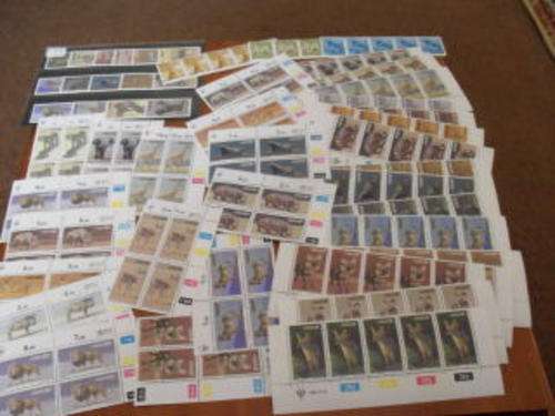 SWA 3RD DECIMAL DEFINITIVES 1980...BLOCKS OF 4  AND STRIPS OF 5 STAMPS !!!!!