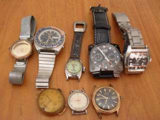 SOME WATCHES FOR SPARES + 2 X GOLD FILLED POCKET WATCH CASES