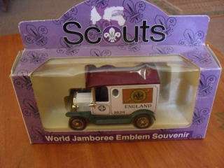 RARE BOXED LLEDO DIE CAST WORLD SCOUTS JAMBOREE EMBLEM SOUVENIR VAN
