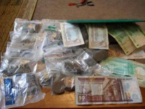 VARIOUS BANK NOTES AND MANY WORLD AND SA COINS