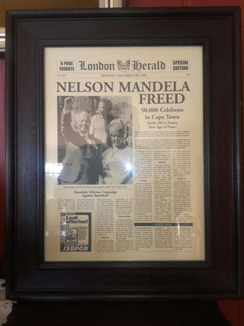 Nelson Mandela Freed / London Herald Special edition 1990 / Framed