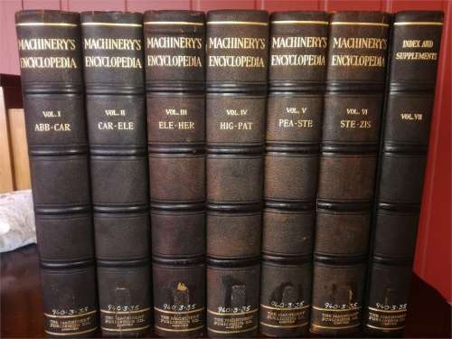 Machinery`s Encyclopedia 1929 - 7 Complete half leather volumes