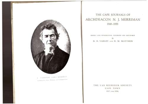 The Cape Journals of Archdeacon N.J. Merriman 1848-1855