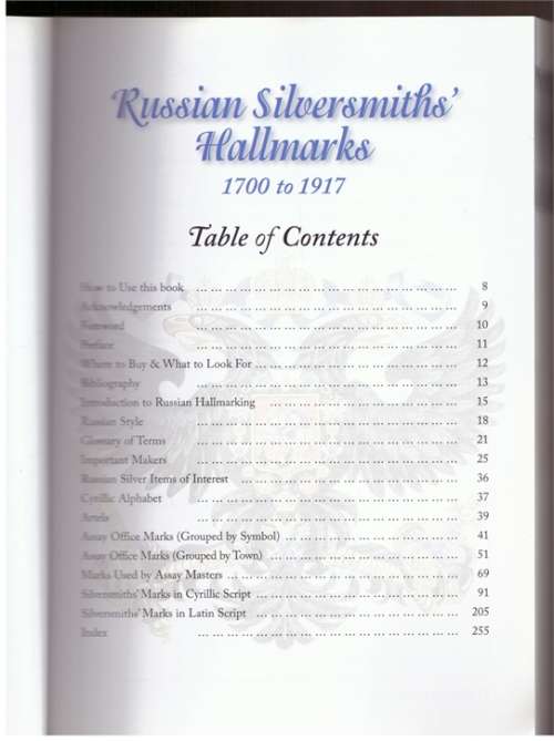 Russian Silversmiths hallmarks 1700 to 1917