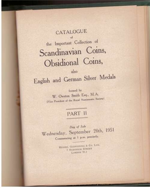 Catalogue of the Important Collection of Silver Coins of Germany and Corresponding Numusmatic Books