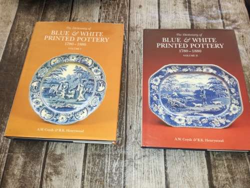 Blue and White Printed Pottery 1780-1880, two volumes - complete