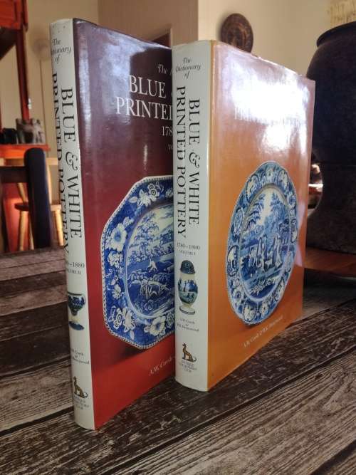 Blue and White Printed Pottery 1780-1880, two volumes - complete