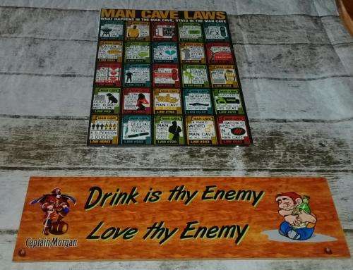 two bar signs - wooden boards