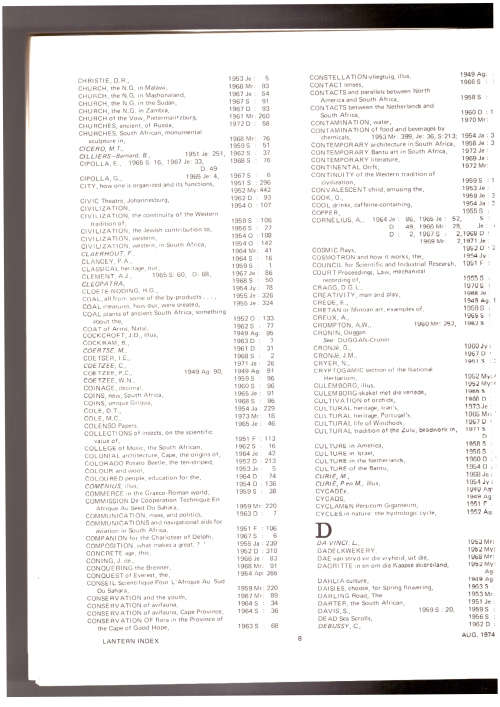 Lantern Indeks / Index - from 1949 to 1973 (Scarce)