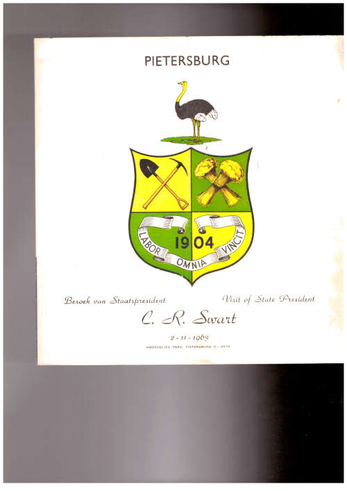 Pietersburg- Besoek van die Staatspresident C.R. Swart, 2-11-1963, programme pamphlet
