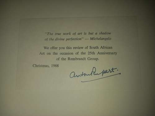 S.A. Kuns / S.A. Art - Signed by Anton Rupert