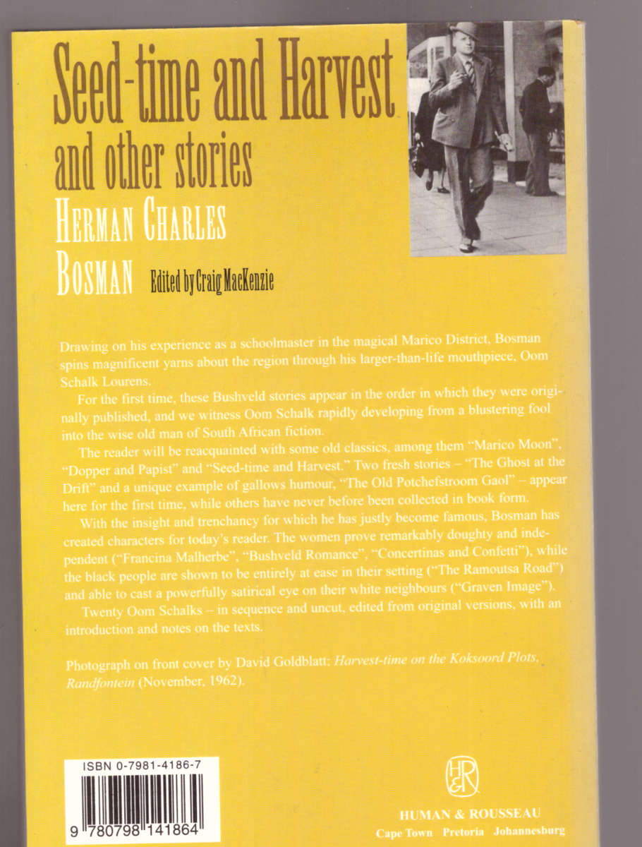 Seed-time and Harvest and other stories - Herman Charles Bosman