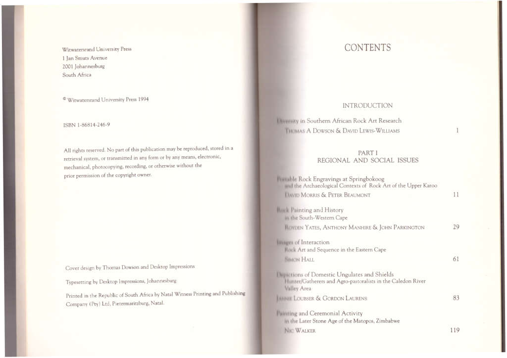 Contested Images diversity in Southern African rock art research