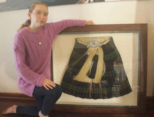 Black Watch Tartan Kilt and Sporrin Framed