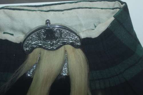 Black Watch Tartan Kilt and Sporrin Framed