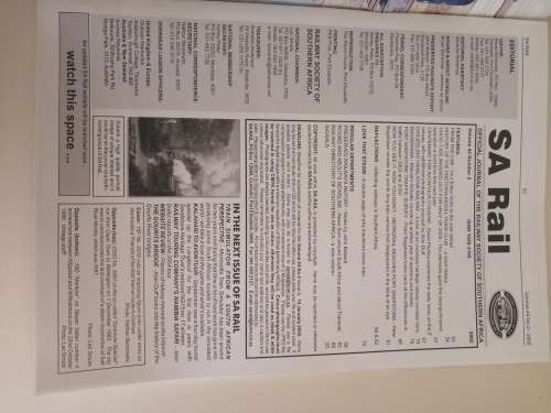 SA Rail  .9 volumes, 2004 to 2007