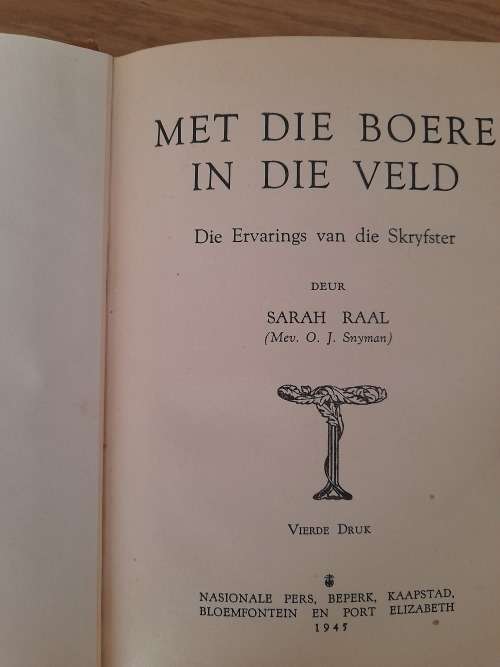 Met die Boere in die veld : Sarah Raal