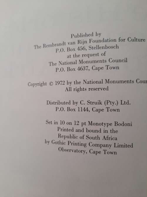 The Historical Monuments of South Africa  :  J.J. Oberholster