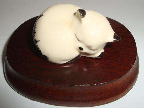 Miniature Szeiler Kitten, black and White,  made in England