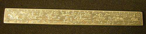Rare, Oriental ,Paper Weight, Fine detailed Hunting Scene Engravings, Maker's Signature