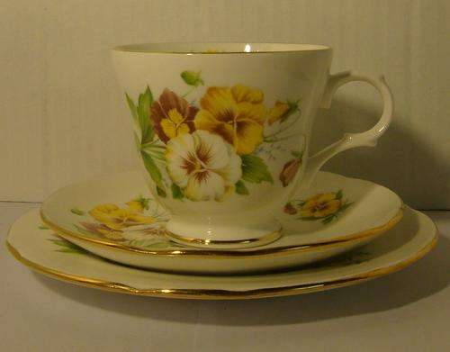 "August" Birthday Trio by Crown Trent, Staffordshire, England