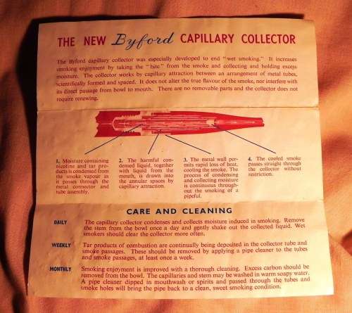 SMOKING PIPE :ORLIK BYFORD WITH MATCHING SOCK, BOX AND GUARANTEE/BOX INSERT