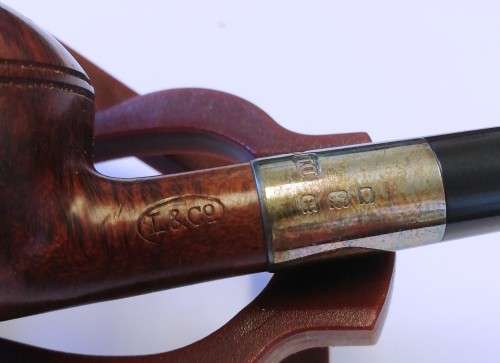 Classic 1932 Vintage Collectable Silver Mounted Loewe and Co. Harley Smoking Pipe