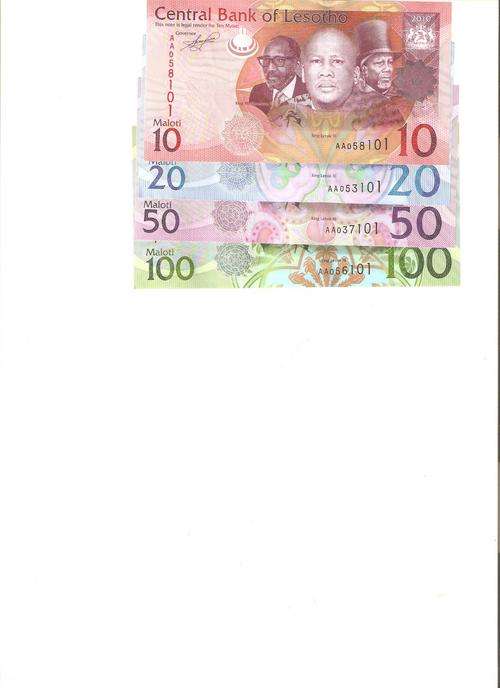 NEWLY RELEASED LESOTHO BANKNOTE SETS BRAND NEW