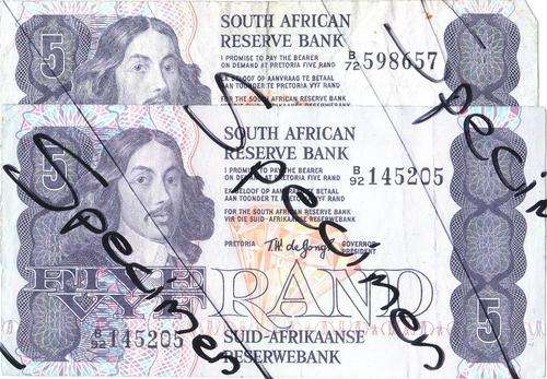 2 x R5 TW DE JONGH AT FACE VALUE +10% VARIETY OF GRADES