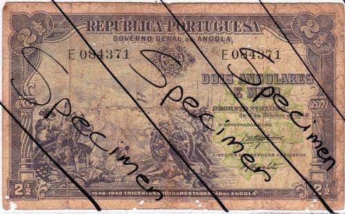 ANGOLA  2 ANGOLARES 1948 P71 GREAT NOTE AND SCARCE!!!