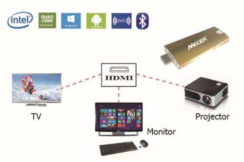 Mecer Xtreme S01+ Windows PC-on-Stick Bay Trail Quad Core CPU Computer - S01+