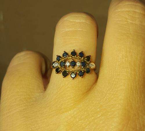 10K Gold Genuine Black & White Diamonds Ring - ONLY ONE