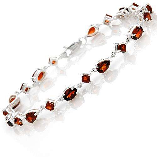 R2790 - Genuine Garnet Sterling Silver Bracelet
